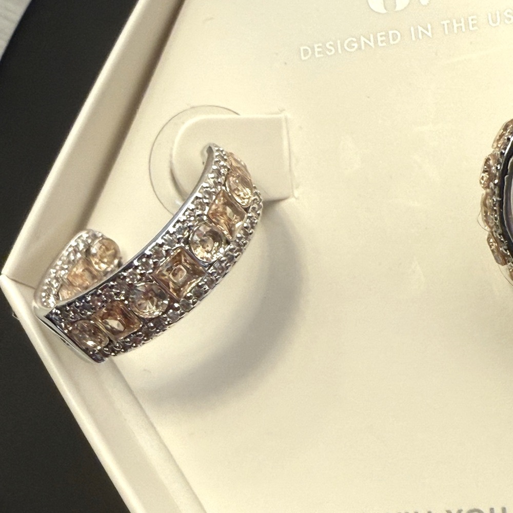 Bomb Party Smokey Topaz Hoop Earrings - Picture 2 of 3